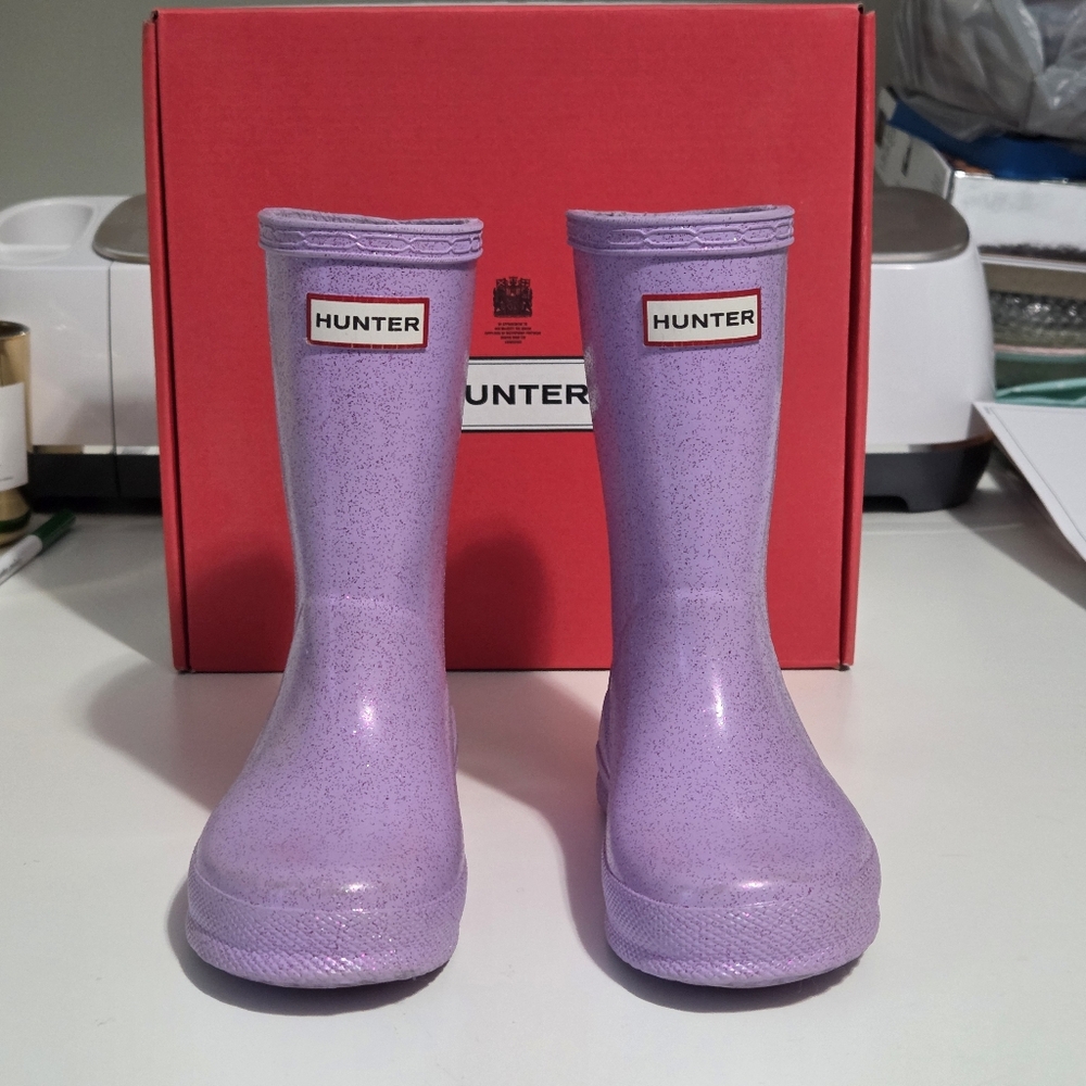 Hunter Purple Glitter Rain Boots